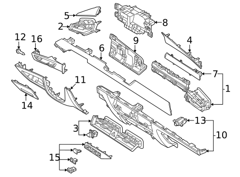 Instrument Panel Components for 2023 Kia Niro EV #0