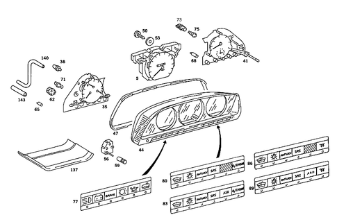 Instrument Cluster for 1986 Mercedes-Benz 560SEL #1