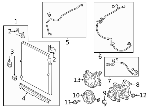 Condenser, Compressor & Lines for 2018 Toyota Tacoma #0