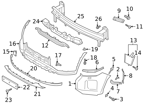 Bumper & Components - Front for 2021 Hyundai Palisade #0