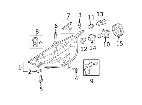 Bulbs - Chassis for 2007 Honda Fit #1