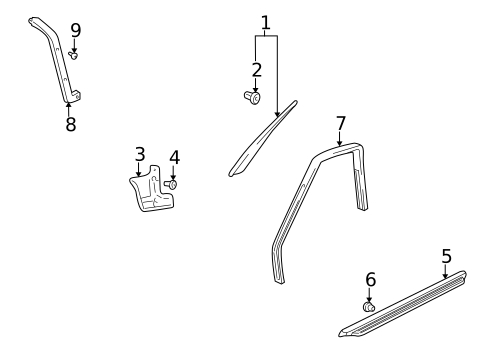 Interior Trim - Pillars for 1999 Suzuki Vitara #1