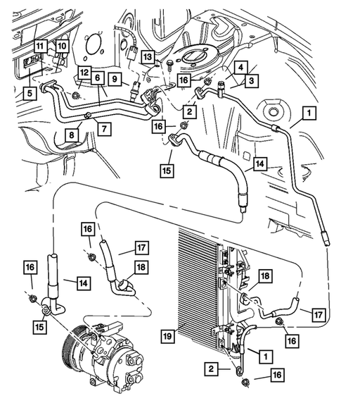 Air Conditioner and Heater Plumbing for 2005 Dodge Magnum #0