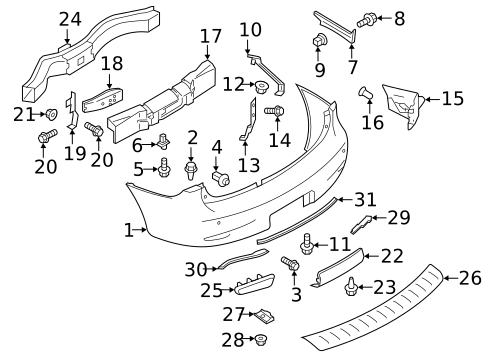 Bumper & Components - Rear for 2015 INFINITI QX80 #0
