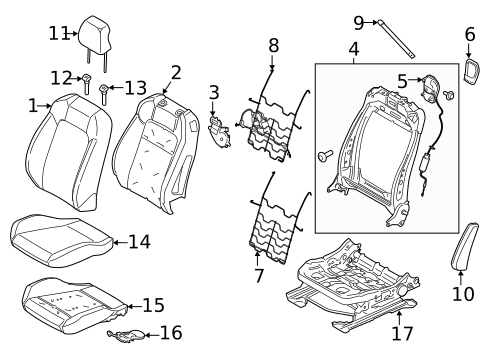 Front Seat Components for 2017 Ford Mustang #9