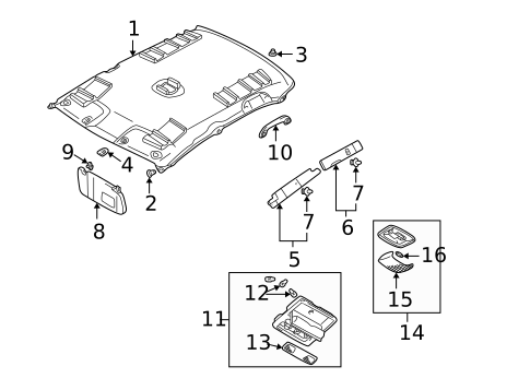 Interior Trim - Roof for 2004 Mitsubishi Outlander #1