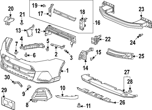 Bumper & Components - Front for 2025 Honda CR-V #0