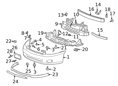 Bumper & Components - Front for 2007 Chevrolet Monte Carlo #0