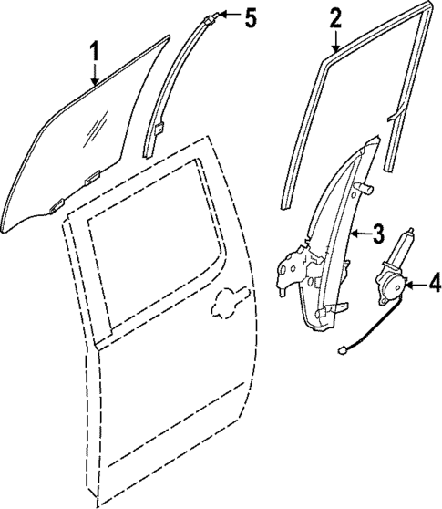 Glass - Rear Door for 2023 Nissan Frontier #0