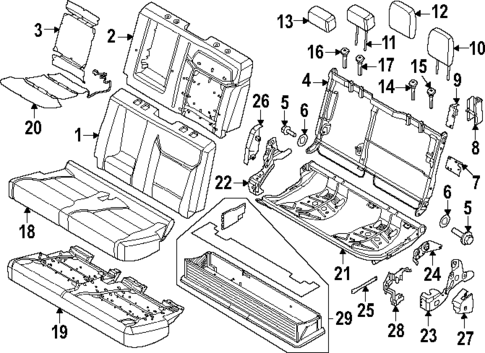 Rear Seat Components for 2025 Ford F-250 Super Duty #1