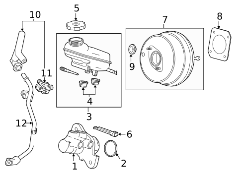 Master Cylinder - Components On Dash Panel for 2016 Cadillac ATS #1