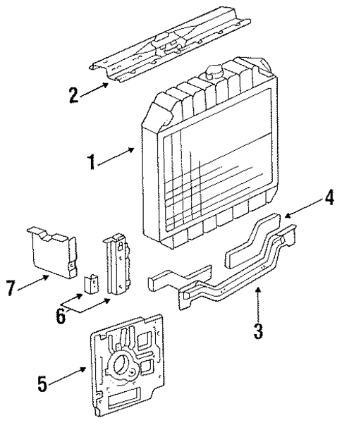 Radiator Support for 1989 Ford E-350 Econoline Club Wagon #0