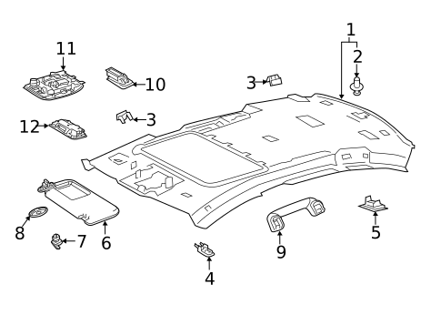 Interior Trim - Roof for 2025 Lexus ES300h #0