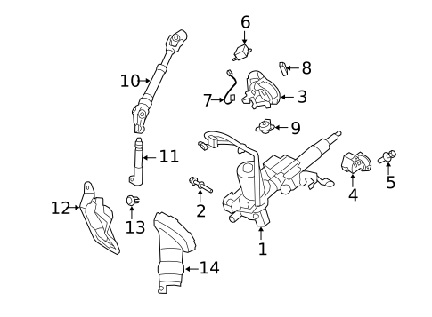 Steering Column Assembly for 2011 Toyota Corolla #0
