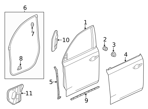 Door & Components for 2018 Acura MDX #1