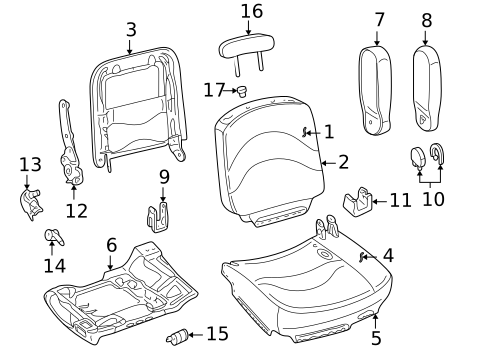 Front Seat Components for 2003 Ford Crown Victoria #0