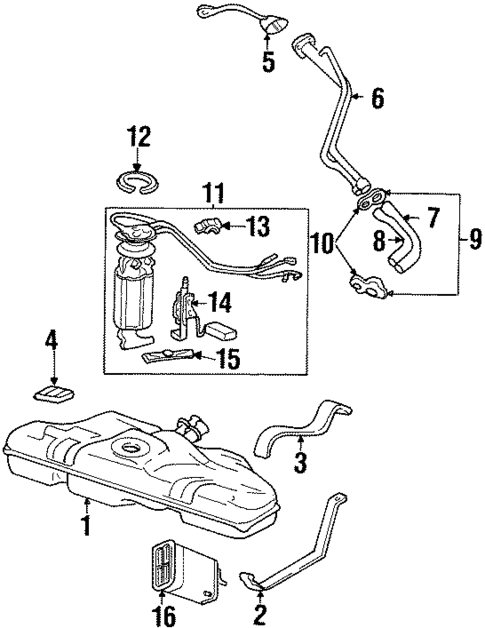 Fuel System Components for 1998 Oldsmobile Cutlass #0