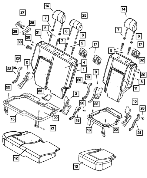 Rear Seats and Attaching Parts for 2003 Jeep Liberty #6