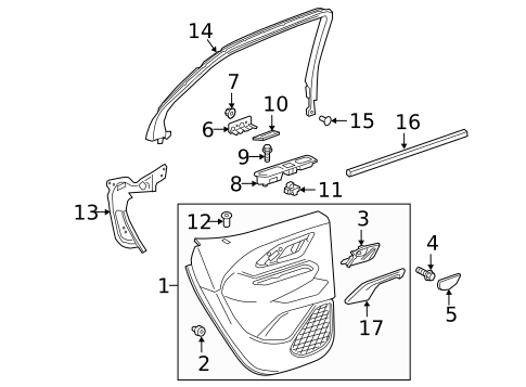 Interior Trim - Rear Door for 2021 GMC Yukon #1
