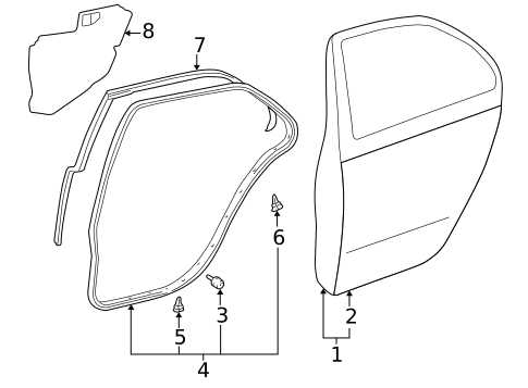Door & Components for 2002 Lexus LS430 #1