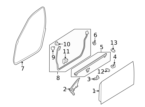 Door & Components for 2009 Subaru Outback #1