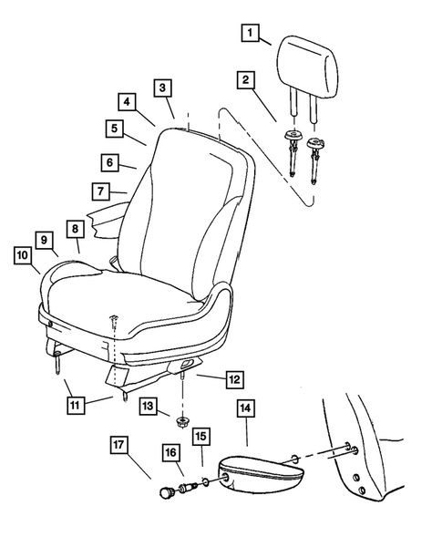 Front Seats and Attaching Parts for 2007 Chrysler Pacifica #3