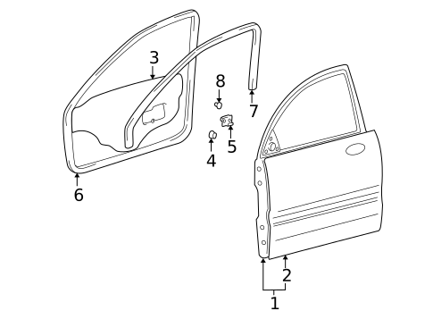 Door & Components for 2004 Hyundai Santa Fe #1