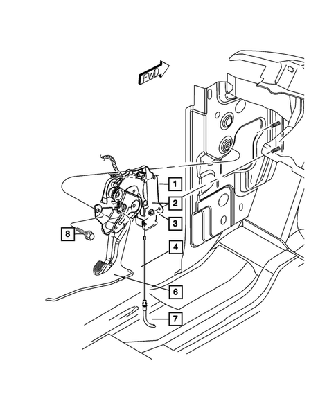 Parking Brake Lever, Cables, and Rear Disc Park Brake Assembly for 2009 Dodge Dakota #1