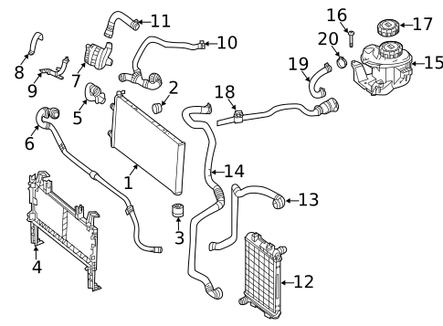 Radiator & Components for 2017 Mercedes-Benz GLE63 AMG #1