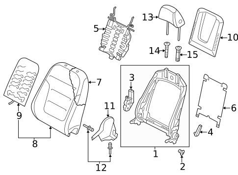Front Seat Components for 2015 Volkswagen Touareg #1