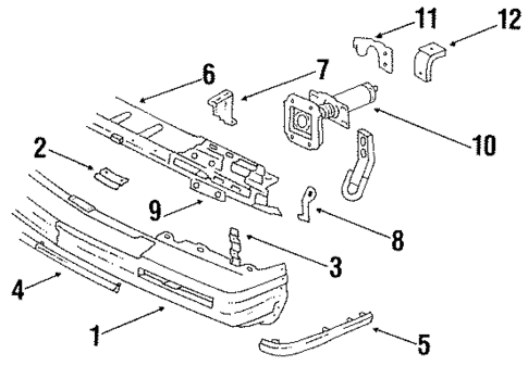 Bumper & Components - Front for 1984 Oldsmobile Cutlass Ciera #0