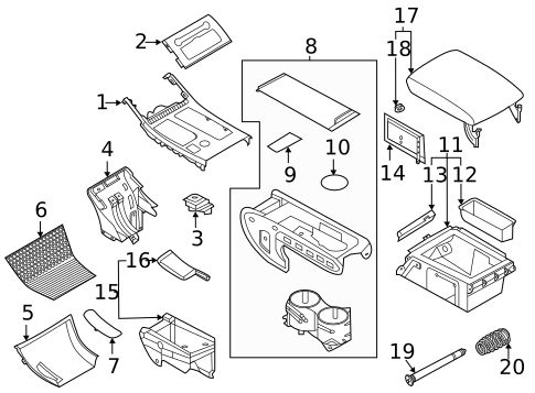 Front Console for 2022 Lincoln Aviator #1