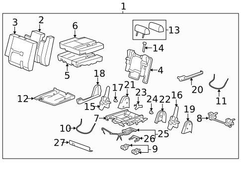 Front Seat Components for 2010 Chevrolet Tahoe #11
