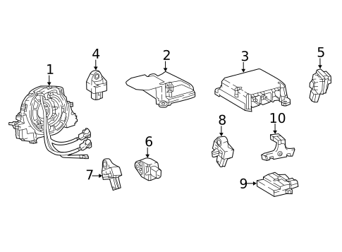 Air Bag Components for 2018 Lexus LS500 #1