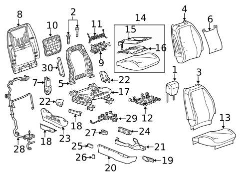 Passenger Seat Components for 2014 Chevrolet Equinox #1