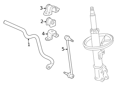 Stabilizer Bar & Components for 2008 Lexus RX400h #1