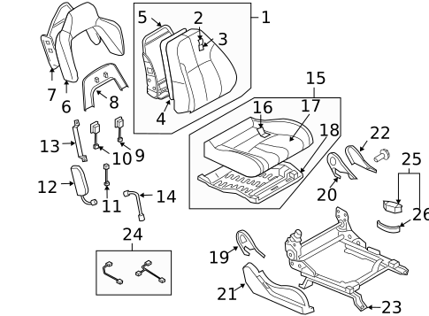 Front Seat Components for 2005 Nissan 350Z #1