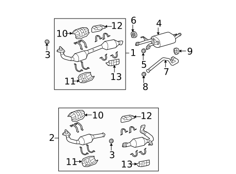 Exhaust Components for 2009 Toyota Tundra #1