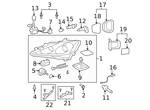 Bulbs - Chassis for 2011 Lexus IS F #0