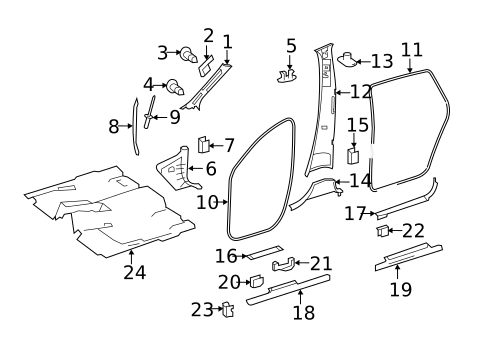 Interior Trim - Pillars for 2012 Mercedes-Benz R350 #2