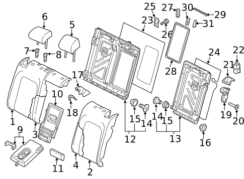 Rear Seat Components for 2015 Volkswagen GTI #1