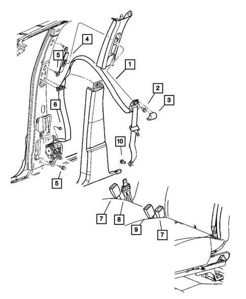 Seat Belts-Front and Rear for 2007 Dodge Dakota #1