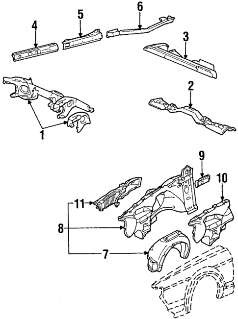 Structural Components & Rails for 1985 Volkswagen Scirocco #0
