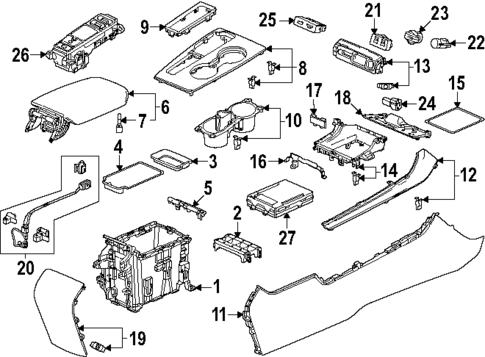 Center Console for 2025 Honda Civic #0