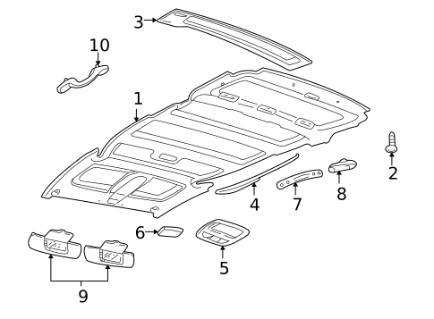 Interior Trim - Roof for 2000 Chevrolet Venture #0