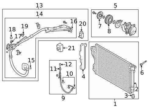 Condenser, Compressor & Lines for 2014 Kia Optima #2