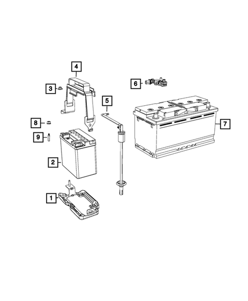 Battery, Battery Tray and Cables for 2016 Jeep Grand Cherokee #0