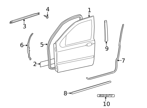Door & Components for 1998 Mercedes-Benz ML320 #1