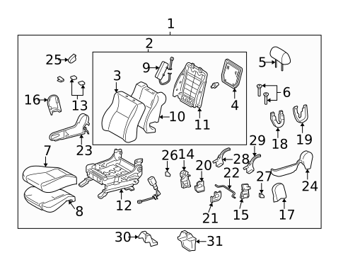 Front Seat Components for 2008 Toyota Matrix #0