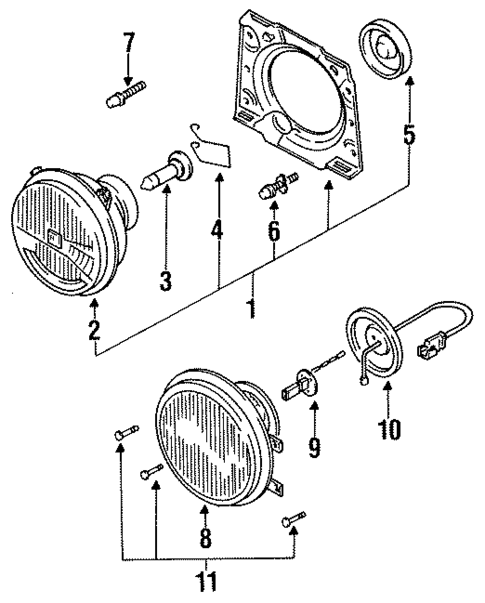 Headlamp Components for 1991 Volkswagen Golf #0